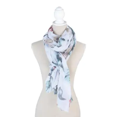 Halstuch Weiß mehrfarbig aus Viskose 90 × 180 cm – Clayre & Eef
