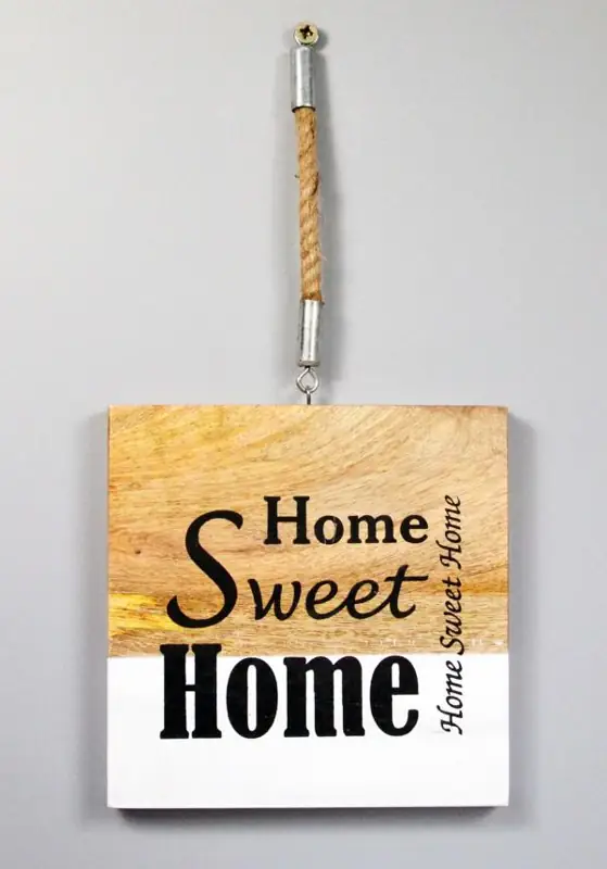 Holzschild „Home Sweet Home“ Landhaus 20 × 20 cm
