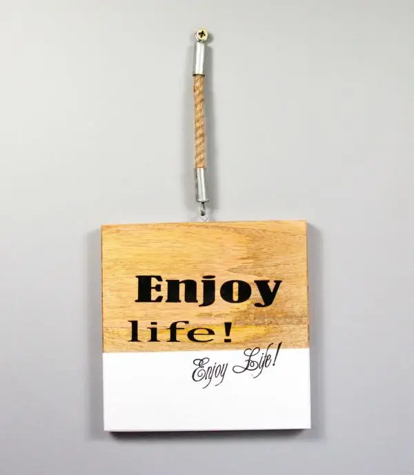 Holzschild „Enjoy Life“ Landhaus 20 × 20 cm